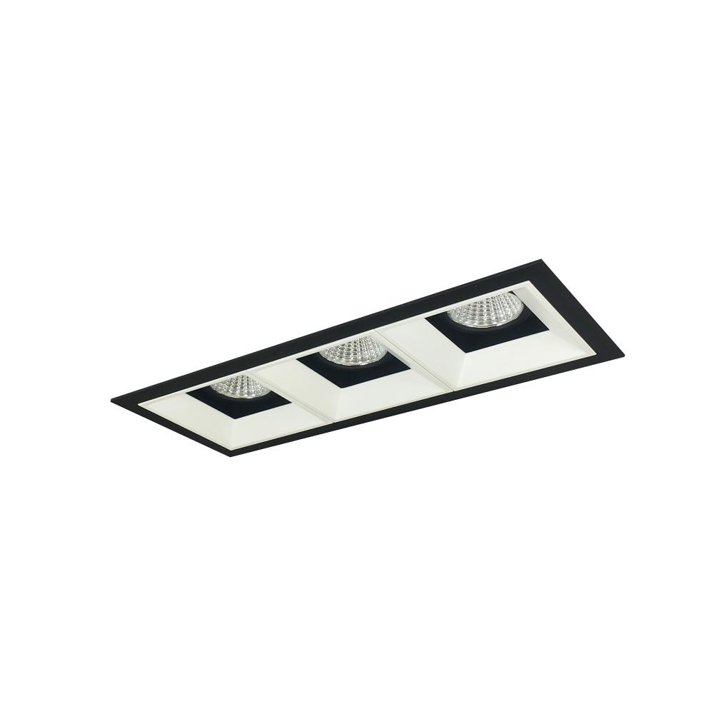 Iolite MLS 3-Head Trim Kit, Black Flange, 3000K, 1000lm, Black/MPW Adj. Snoot/Fixed Downlt. Trims