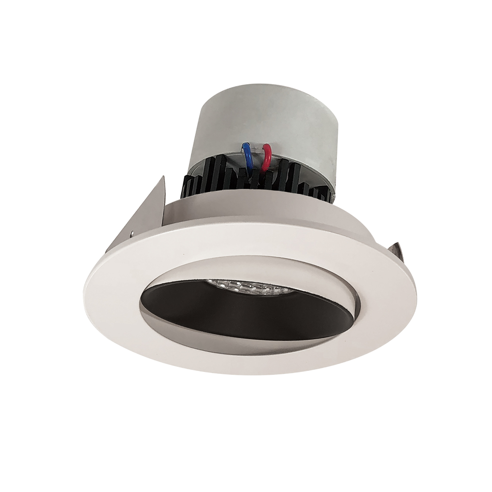 4" Pearl LED Round Adjustable Cone Retrofit, 1000lm / 12W, 3500K, Black Reflector / White Flange