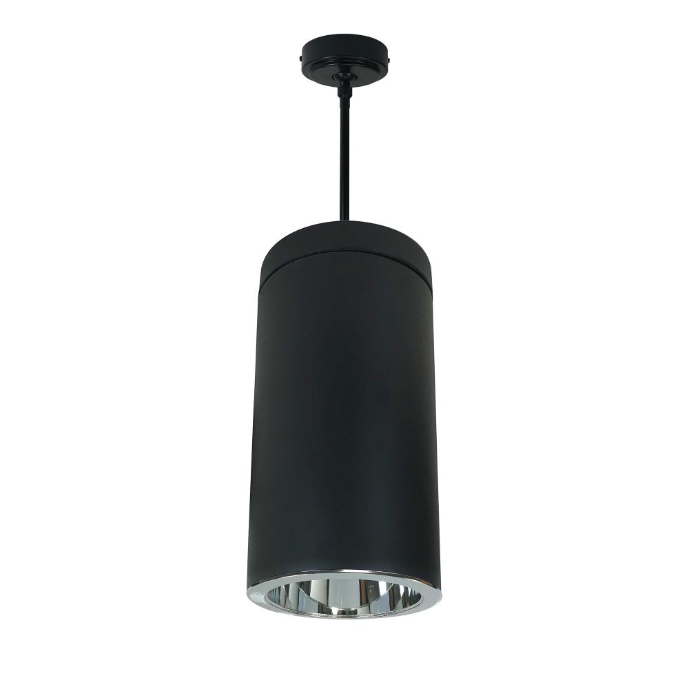 6" Sapphire III Pendant Mount Black Cylinder, Clear Reflector/Clear Flange, 120-277; 0-10V