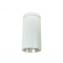 Nora NYLS3-6S1L135FC12DDW - 6" Sapphire III Surface Mount White Cylinder, Diffused Clear Reflector/Diffused Clear Flange,