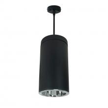 Nora NYLS3-6P1L640FC12CCB - 6" Sapphire III Pendant Mount Black Cylinder, Clear Reflector/Clear Flange, 120-277; 0-10V