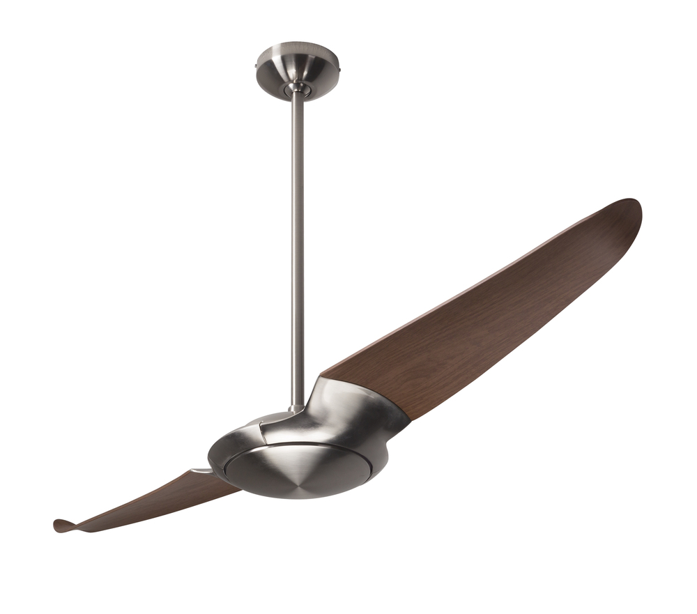 IC/Air (2 Blade ) Fan; Bright Nickel Finish; 56" Mahogany Blades; No Light; Wall/Remote Combo Co