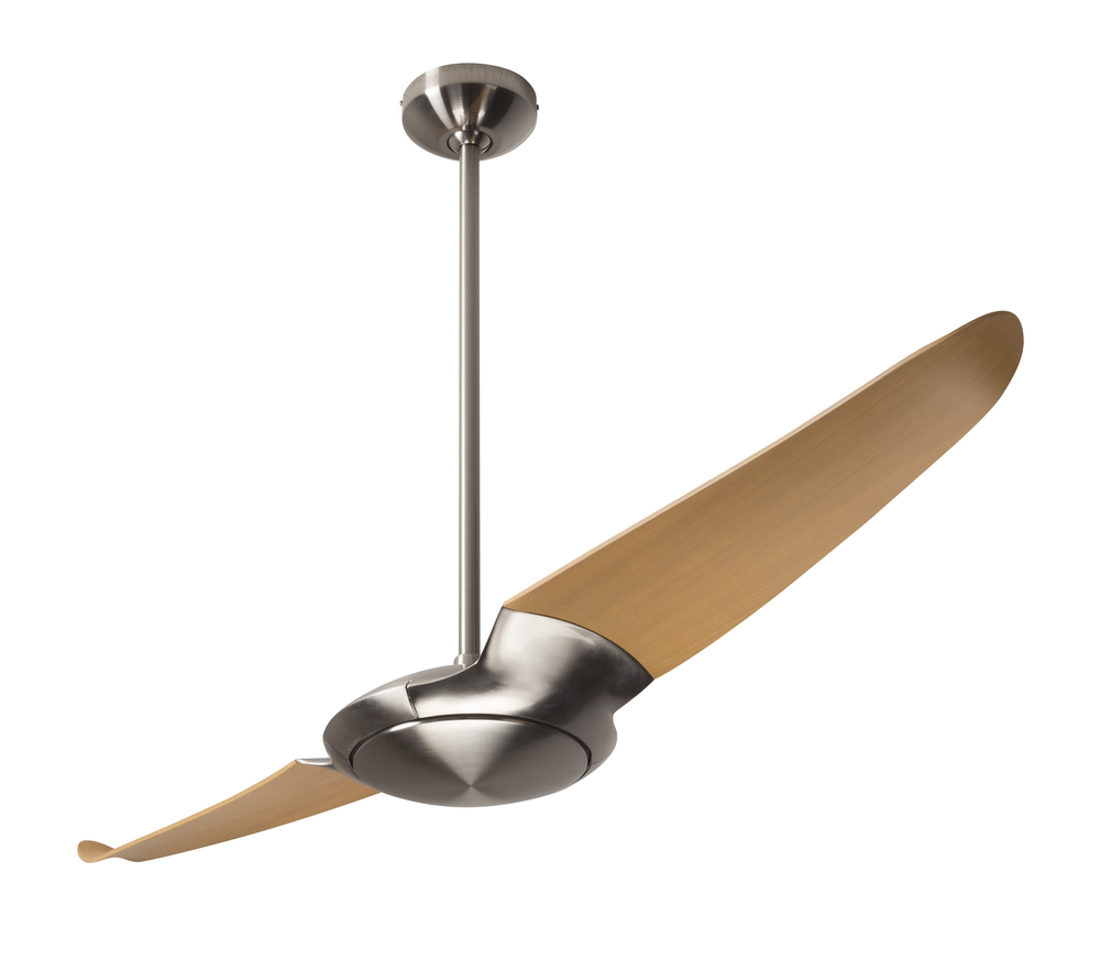 IC/Air (2 Blade ) Fan; Bright Nickel Finish; 56" Maple Blades; No Light; Wall/Remote Combo Contr