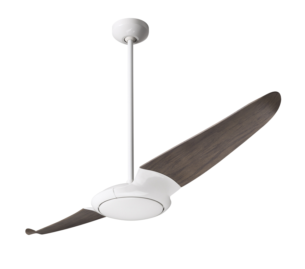 IC/Air (2 Blade ) Fan; Gloss White Finish; 56" Graywash Blades; No Light; Wall/Remote Combo Cont
