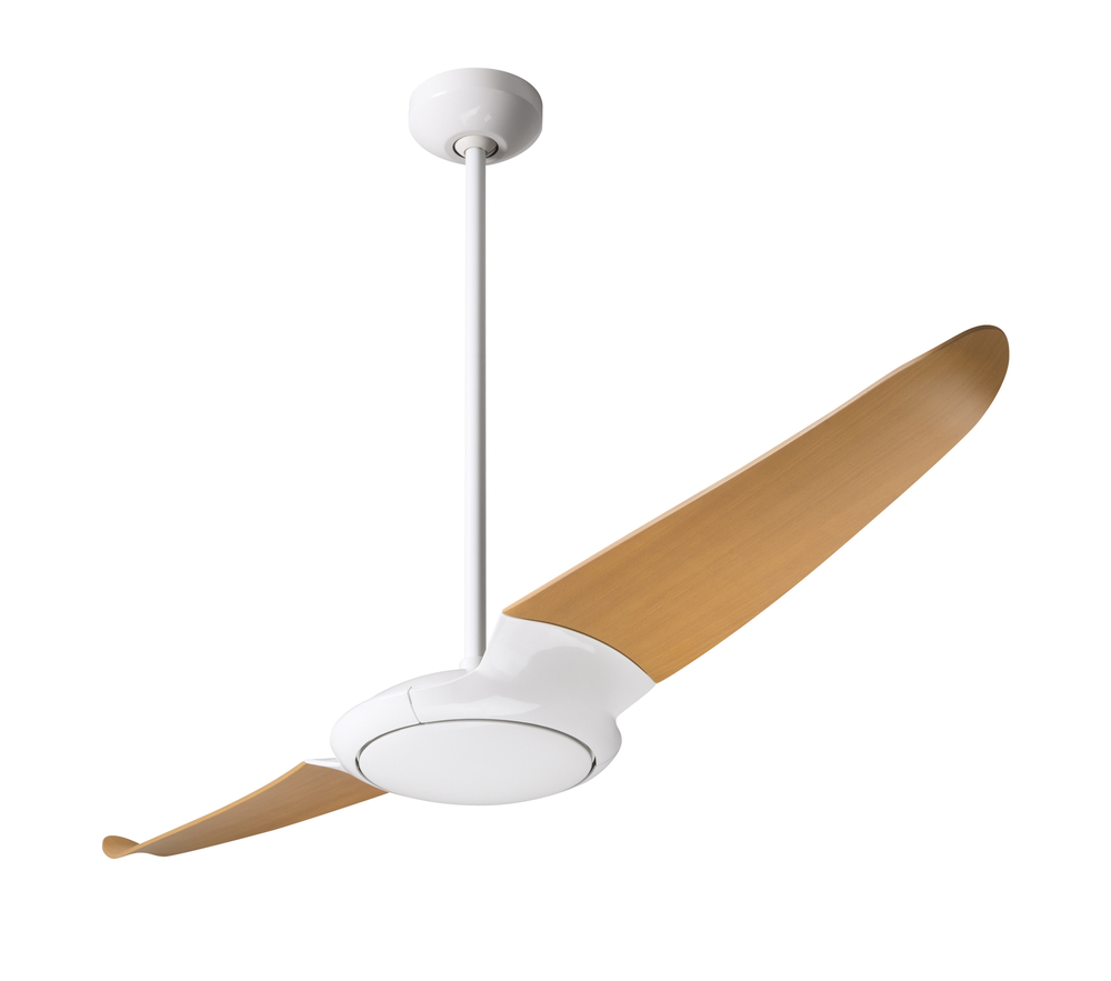 IC/Air (2 Blade ) Fan; Gloss White Finish; 56" Maple Blades; No Light; Wall/Remote Combo Control