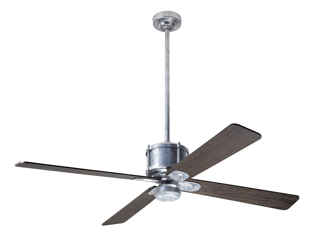 Industry DC Fan; Galvanized Finish; 50" Graywash Blades; No Light; Wall/Remote Combo Control