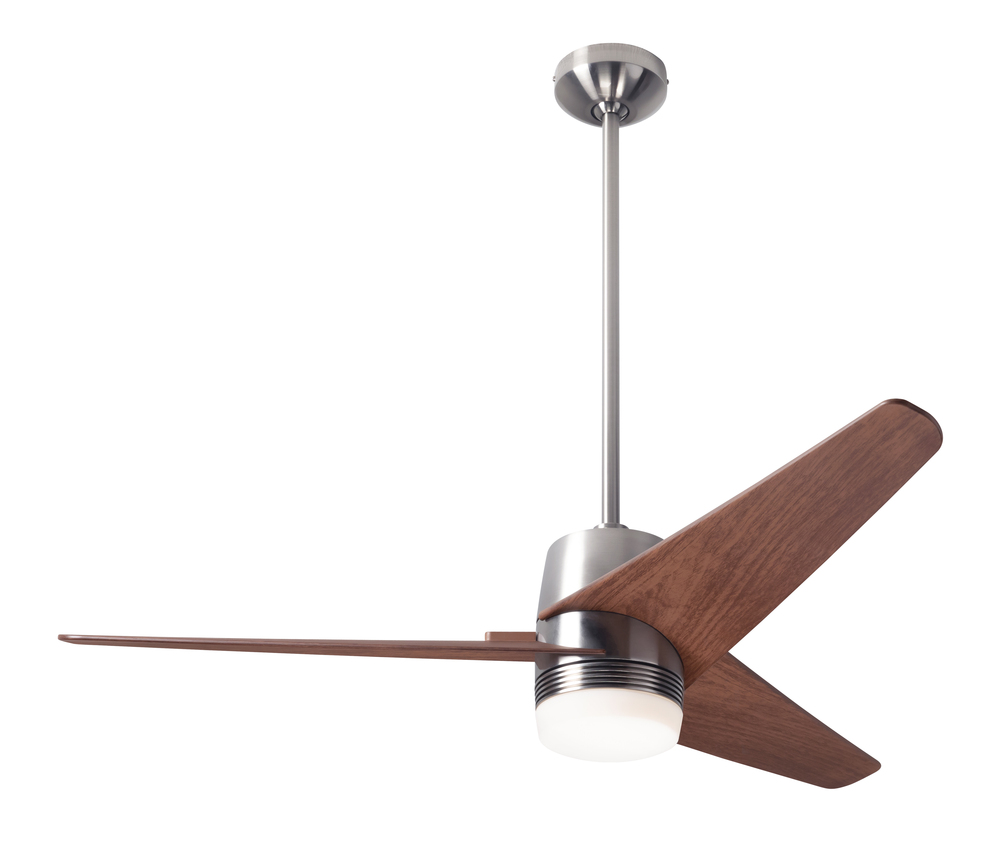 Velo DC Fan; Bright Nickel Finish; 48" Mahogany Blades; 17W LED; Wall/Remote Combo Control