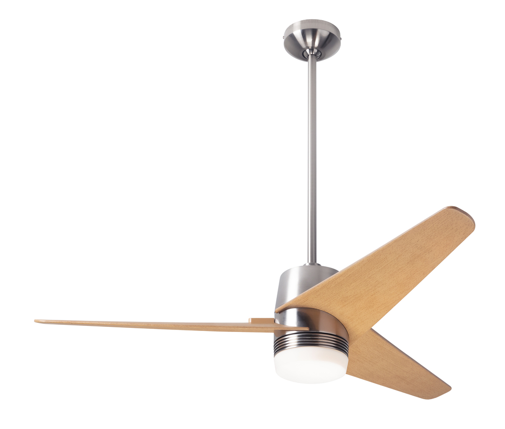 Velo DC Fan; Bright Nickel Finish; 48" Maple Blades; 17W LED; Wall/Remote Combo Control