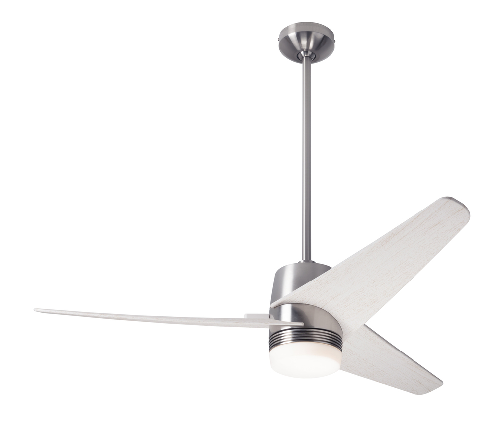 Velo DC Fan; Bright Nickel Finish; 48" Whitewash Blades; 17W LED; Wall/Remote Combo Control