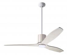 Modern Fan Co. LLX-GWIV-54-WW-NL-RC - LeatherLuxe DC Fan; Gloss White Finish wt Ivory Leather; 54" Whitewash Blades; No Light
