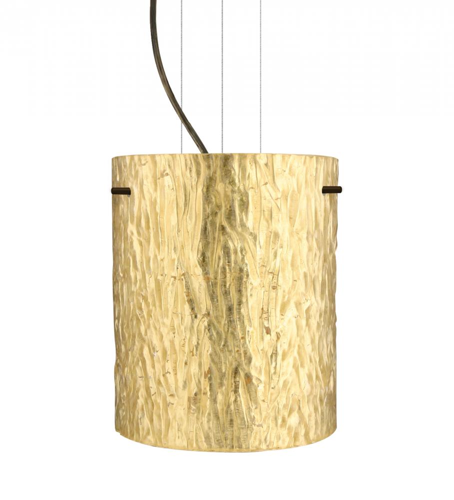 Besa Pendant Tamburo 8 Bronze Stone Gold Foil 1x100W Medium Base