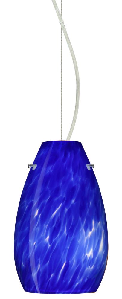 Besa Pera 9 LED Pendant Blue Cloud Satin Nickel 1x9W LED