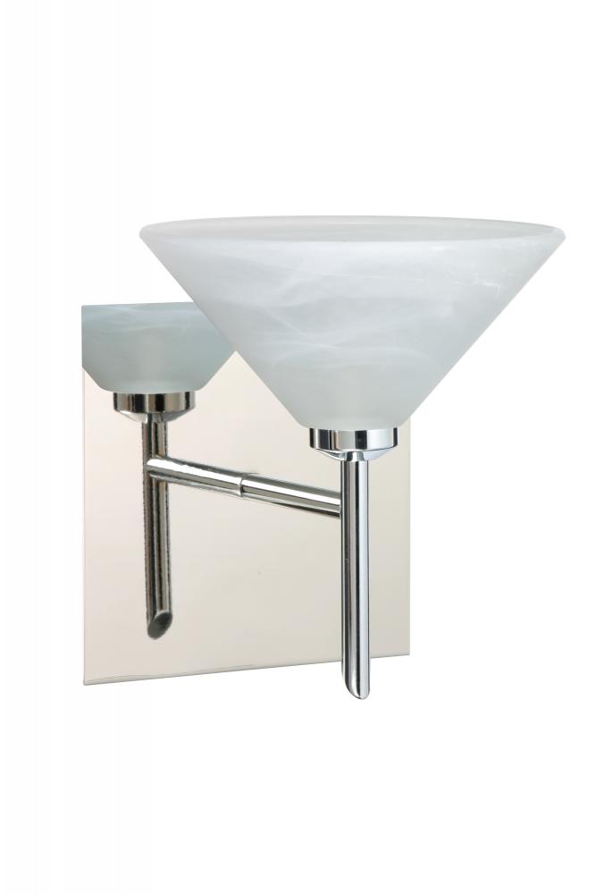 Besa Wall With SQ Canopy Kona Chrome Marble 1x5W LED