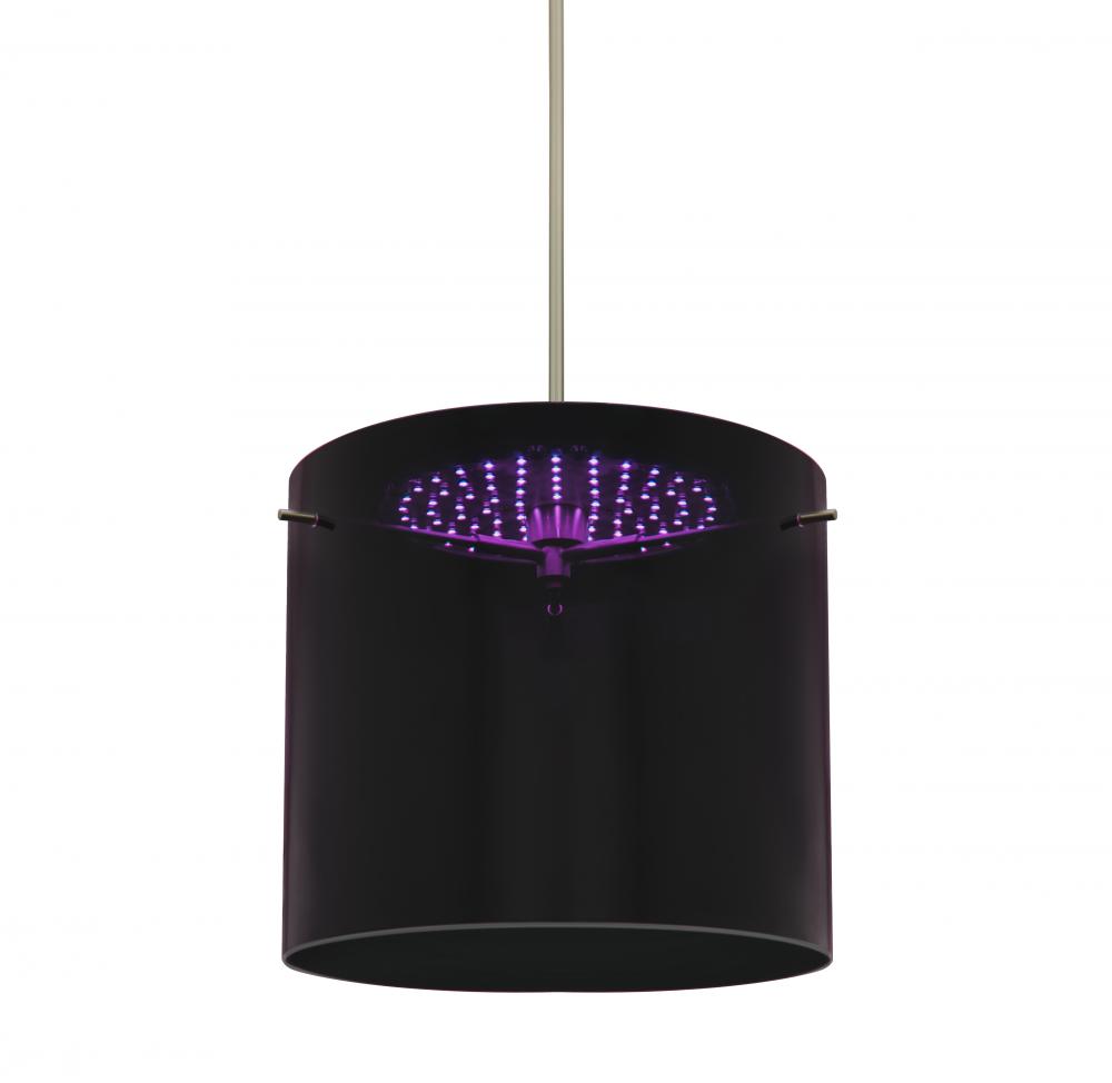 Besa, Fusion 12 Stem Pendant, Purple, Satin Nickel, 1x20W LED