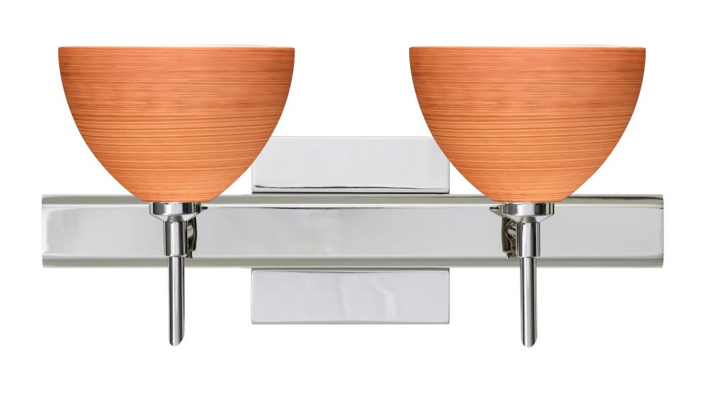 Besa Wall With SQ Canopy Brella Chrome Cherry 2x5W LED