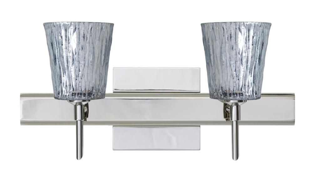 Besa Wall With SQ Canopy Nico 4 Chrome Stone Silver Foil 2x5W LED