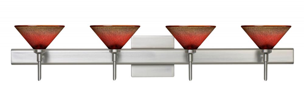 Besa Wall With SQ Canopy Kona Satin Nickel Sunset 4x40W G9