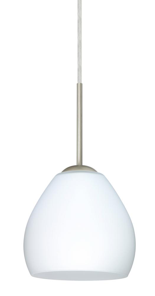 Besa Bolla Pendant For Multiport Canopy Satin Nickel Opal Matte 1x50W E12 base
