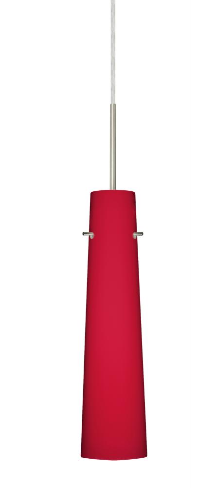 Besa Camino Pendant For Multiport Canopy Satin Nickel Ruby Matte 1x40W E12 base