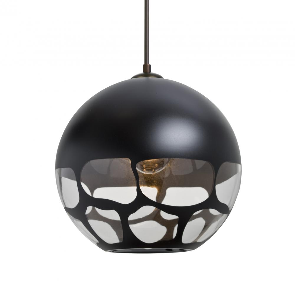 Besa, Rocky Cord Pendant For Multiport Canopies, Black, Bronze Finish, 1x60W Medium B