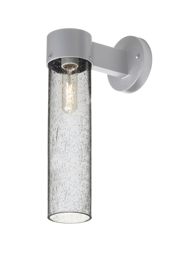 Besa, Juni 16 Outdoor Sconce, Clear Bubble, Silver Finish, 1x4W LED Filament