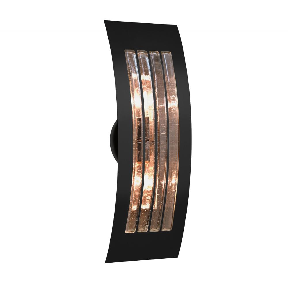 Besa, Sail Wall Sconce, Smoke Bubble, Black Finish, 2x8W LED Filament
