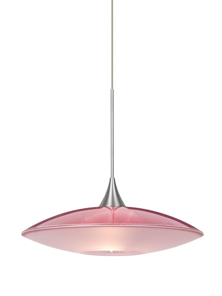 Besa Pendant For Multiport Canopy Spazio Satin Nickel Red/Frost 1x50W MAX GY6.35 Base
