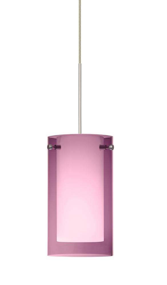 Besa Pendant For Multiport Canopy Pahu 4 Satin Nickel Transparent Amethyst/Opal 1x35W MAX GY6.35