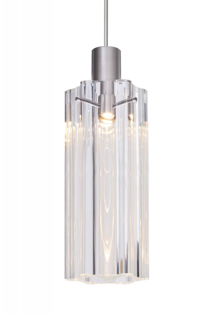 Besa Ice 7 Pendant for Multiport Canopy, Clear Glass, Black Finish, 1x35W MAX GY6.35 Base