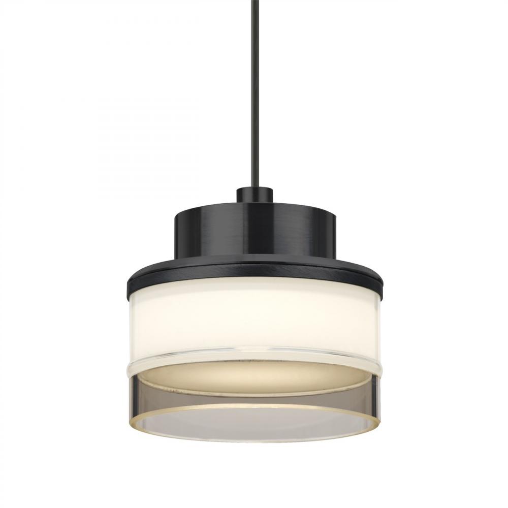 Besa Pivot Pendant For Multiport Canopy, Opal Glossy/Smoke, Black Finish, 1x3W LED