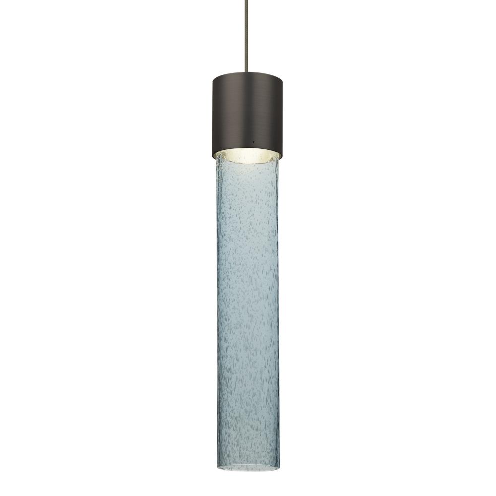 Besa Wanda 12 Pendant For Multiport Canopy, Blue Bubble, Bronze Finish, 1x3W LED