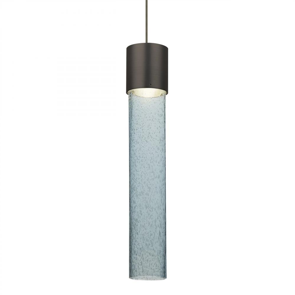 Besa Wanda 12 Pendant, Blue Bubble, Bronze Finish, 1x3W LED