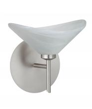 Besa Lighting 1SW-191352-SN - Besa Wall Hoppi Satin Nickel Marble 1x40W G9