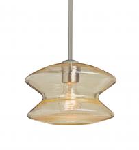 Besa Lighting 1TT-ZENGD-SN - Besa, Zen Stem Pendant , Gold Bubble, Satin Nickel Finish, 1x60W Medium Base