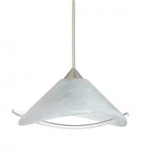 Besa Lighting 1XT-181304-SN - Besa Pendant Hoppi Satin Nickel Marble/Clear 1x50W MAX GY6.35 Base