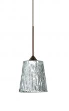 Besa Lighting 1XT-5125SF-BR - Besa Pendant Nico 4 Bronze Stone Silver Foil 1x35W Halogen