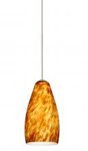 Besa Lighting 1XT-719818-SN - Besa Pendant Karli Satin Nickel Amber Cloud 1x50W MAX GY6.35 Base
