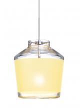 Besa Lighting 1XT-PIC6CR-SN - Besa Pendant Pica 6 Satin Nickel Creme Sand 1x50W MAX GY6.35 Base