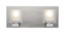 Besa Lighting 2WF-BOLOFR-SN - Besa, Bolo Vanity, Clear/Frost, Satin Nickel Finish, 2x40W Halogen