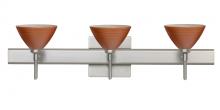 Besa Lighting 3SW-1743CH-SN-SQ - Besa Wall With SQ Canopy Domi Satin Nickel Cherry 3x40W G9
