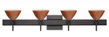 Besa Lighting 4SW-1743CH-BR-SQ - Besa Wall With SQ Canopy Domi Bronze Cherry 4x40W G9