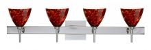 Besa Lighting 4SW-177941-CR-SQ - Besa Wall With SQ Canopy Mia Chrome Garnet 4x40W G9