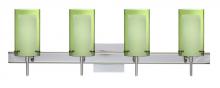 Besa Lighting 4SW-L44007-CR-SQ - Besa Pahu 4 Wall With SQ Canopy 4SW Transparent Olive/Opal Chrome 4x40W G9
