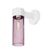 Besa Lighting JUNI10PL-WALL-EDIL-WH - Besa, Juni 10 Outdoor Sconce, Plum Bubble, White Finish, 1x4W LED Filament