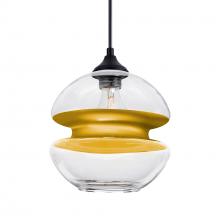 Besa Lighting OP-HULA8GD-BK - Besa, Hula 8 Outdoor Pendant, Clear/Gold, Black Finish, 1xE26 base