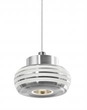 Besa Lighting X-FLOW00-CLCL-LED-SN - Besa, Flower Cord Pendant For Multiport Canopy, Clear/Clear, Satin Nickel Finish, 1x3W LED