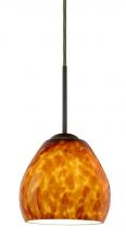 Besa Lighting B-412218-BR - Besa Bolla Pendant For Multiport Canopy Bronze Amber Cloud 1x50W E12 base