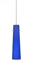 Besa Lighting 1XT-5674CM-SN - Besa Camino Pendant Satin Nickel Cobalt Blue Matte 1x50W MAX GY6.35 Base