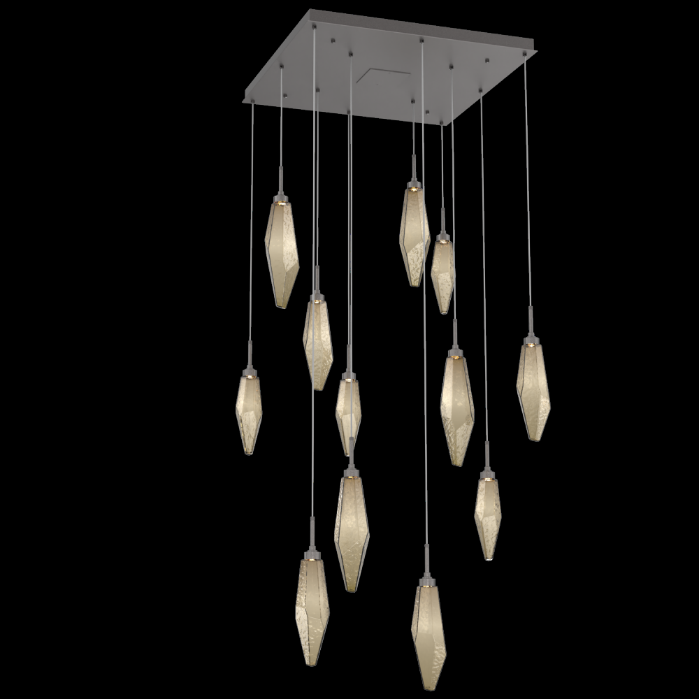 Rock Crystal Square 12pc Multi-Pendant