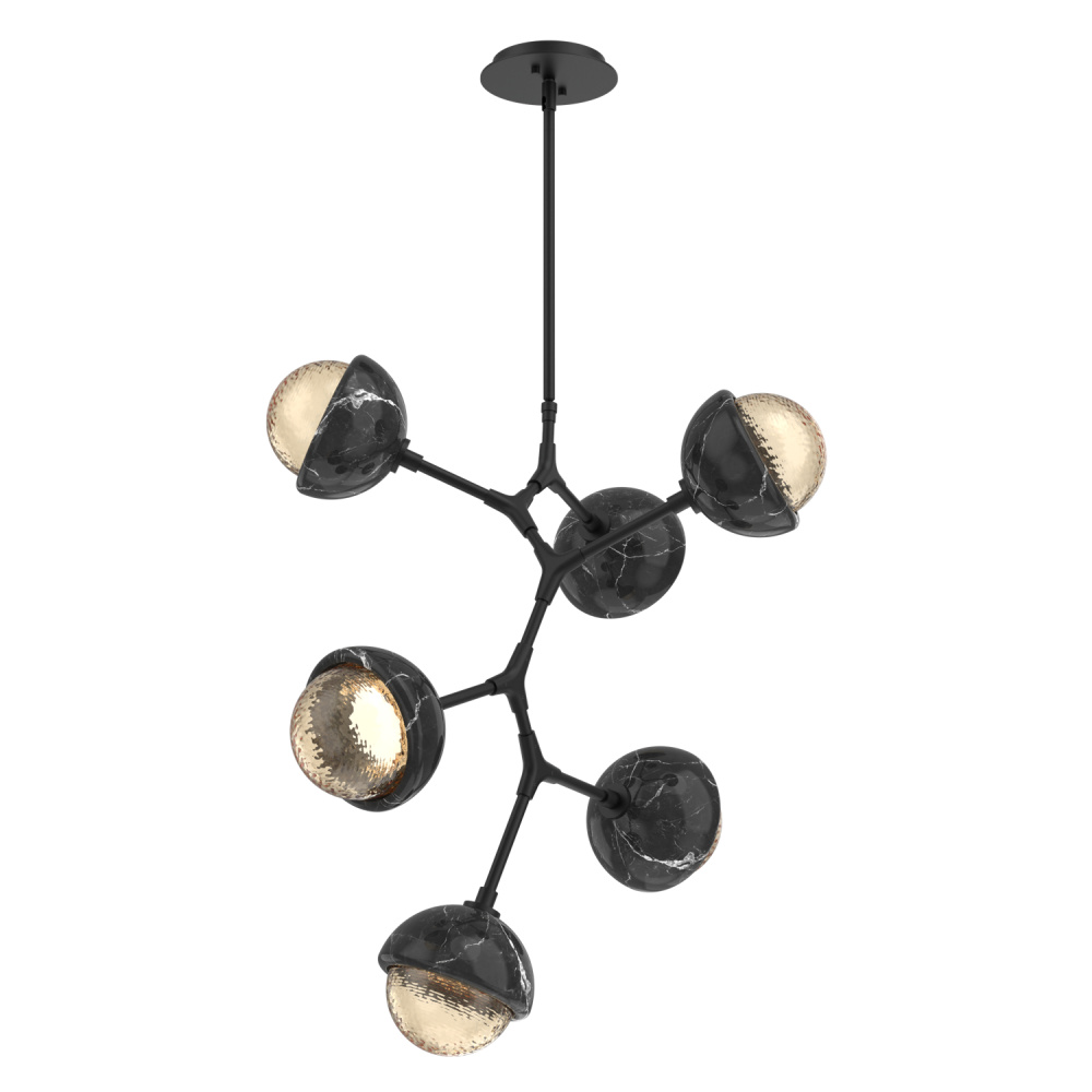 Cabochon Chandelier Large Pendant Matte Black